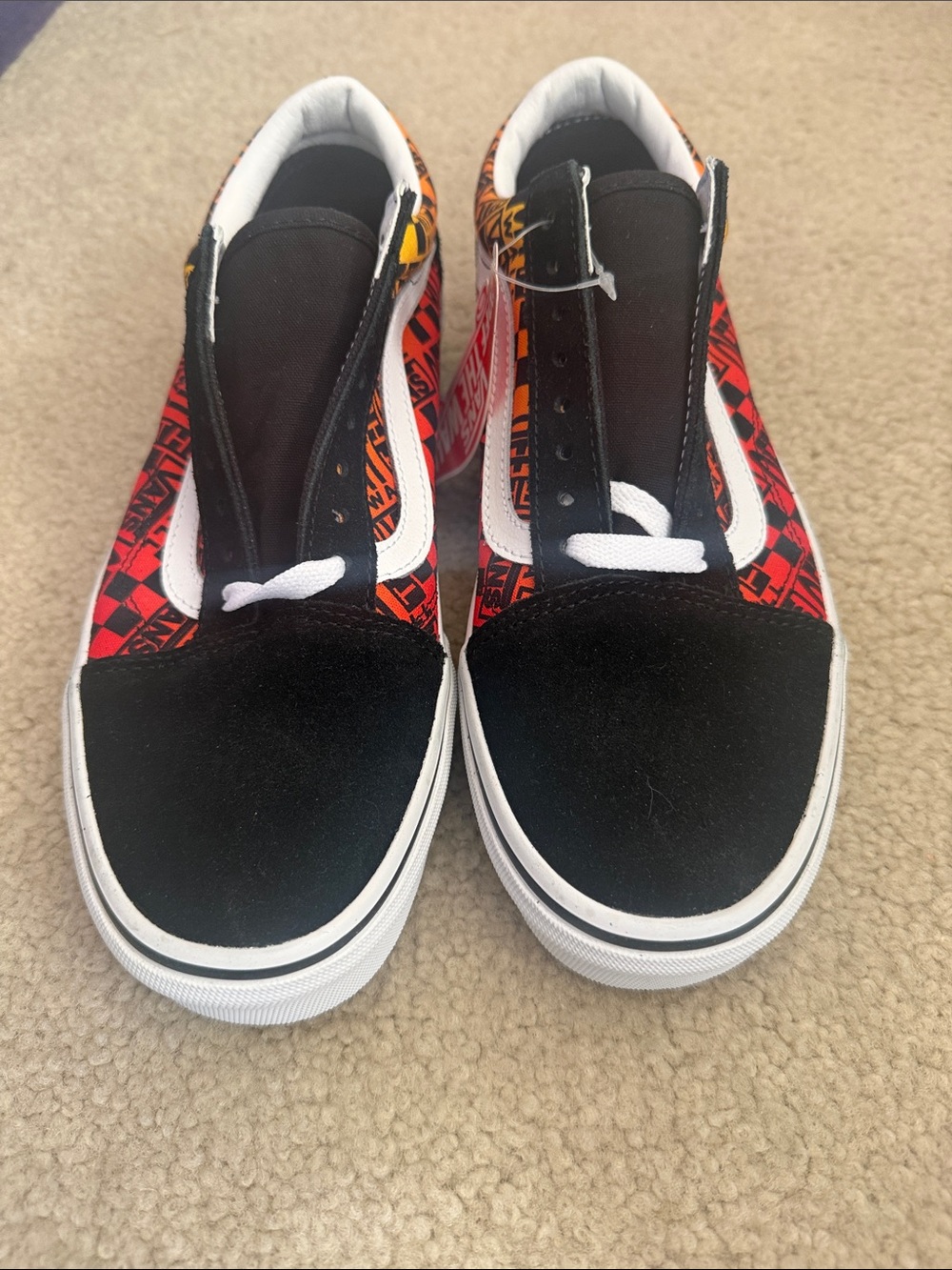 Vans Black with Red and Orange Graphic Side Stripe Old Skool NWOB - Picture 2 of 6